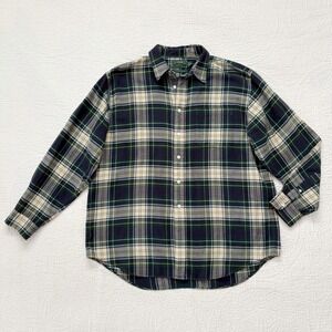 Filson Men's Wool-Blend Flannel Button-Down Plaid Shirt XL